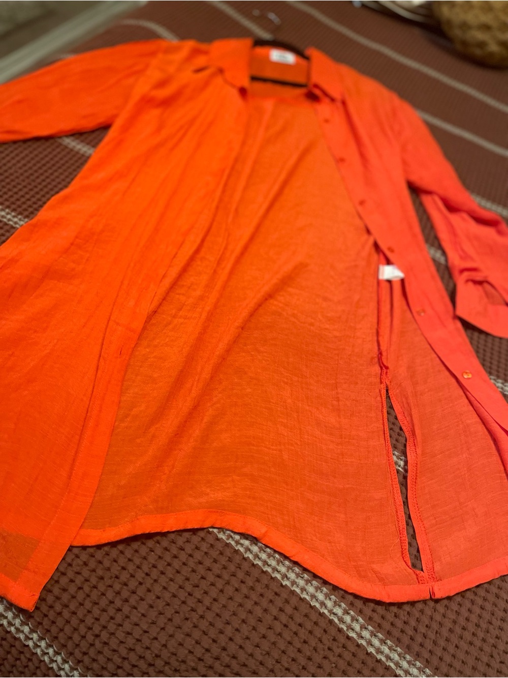 Jon & Anna Vibrant Orange Longline Trench Shirt